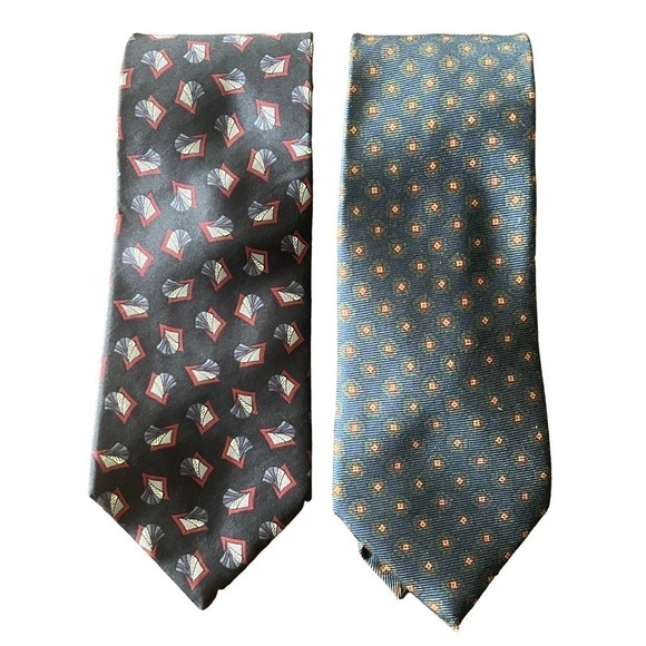 Christian Dior + Ralph Lauren Men's Silk Ties Lot of 02 - Picture 1 of 7